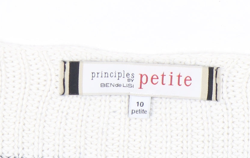 Principles Women Multicolour Striped Pullover Size 10 Petite
