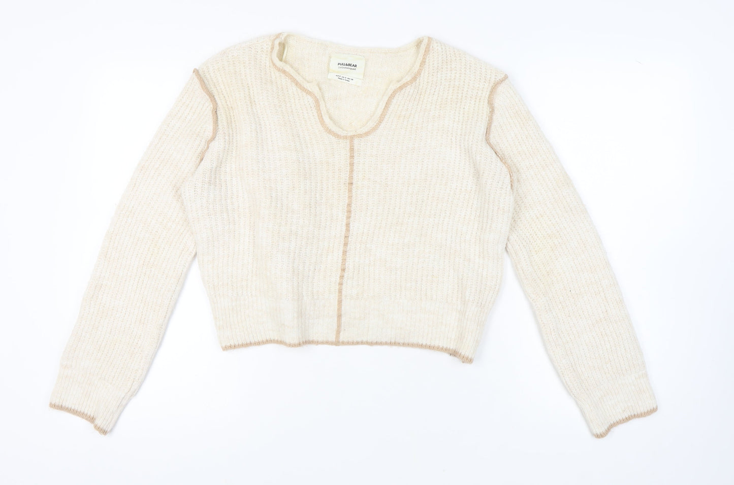 Pull&Bear Women's Ivory Jumper Size 10