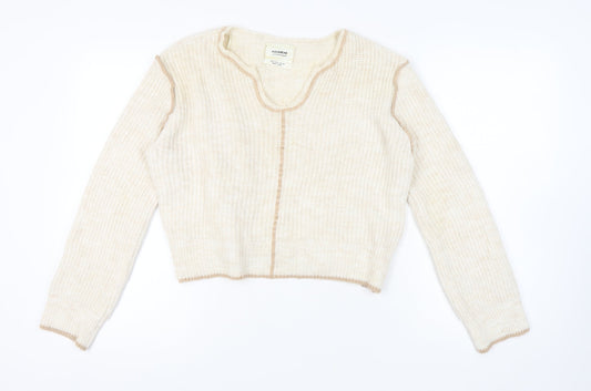 Pull&Bear Women's Ivory Jumper Size 10