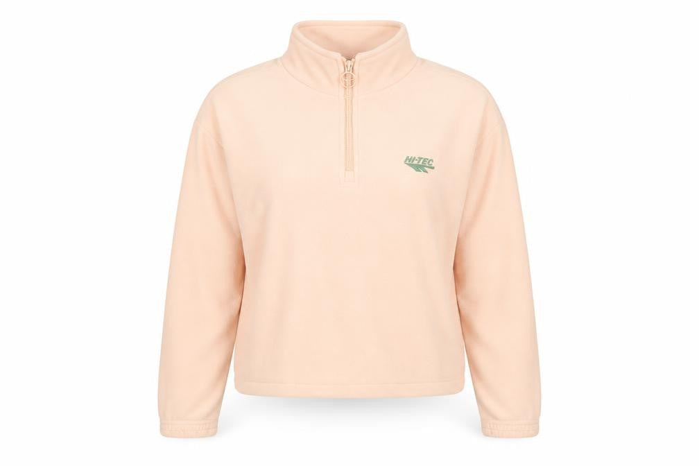 HI-TEC Women's Beige 1/4 Zip Fleece Sweatshirt Size 12