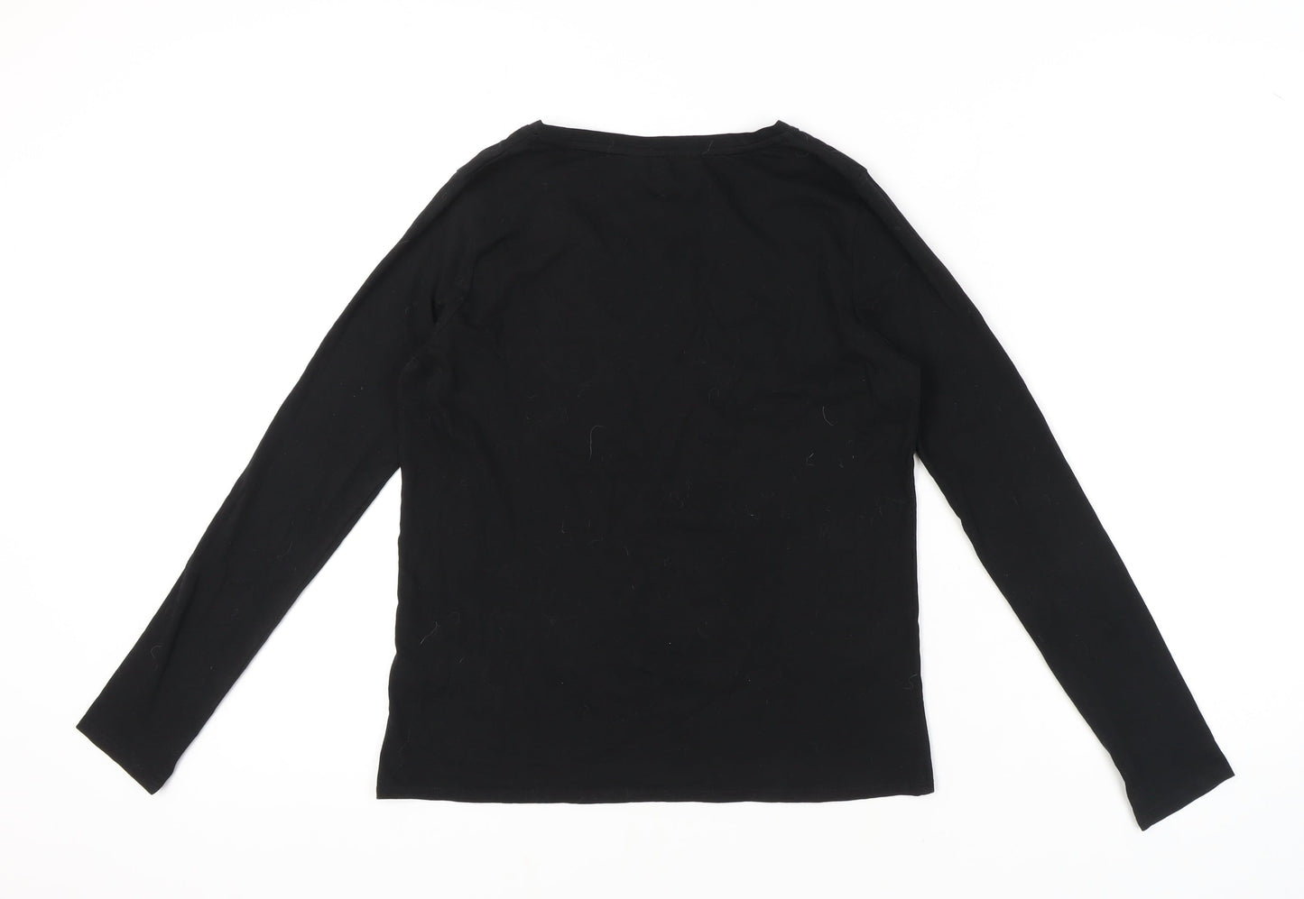 French Connection Women's Black Sequin Long Sleeve T-Shirt