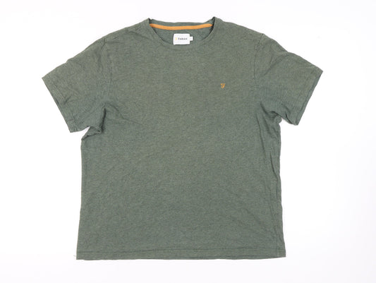 Farah Men's Green Short Sleeve Crew Neck T-Shirt L