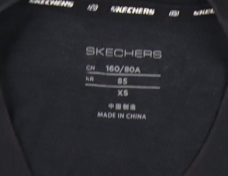 Skechers Unisex Black T-Shirt XS Lightweight Basic