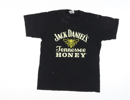 Fruit of the Loom Black Medium Men's Cotton T-Shirt