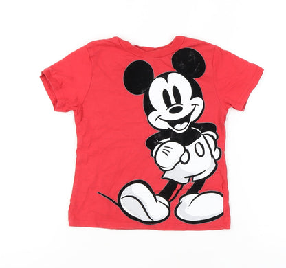 Front view of Disney girls’ red mickey graphic t-shirt - 4 years