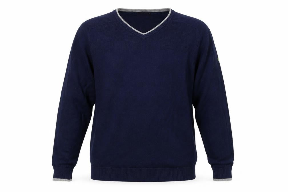 Stuburt Men's Blue V-Neck Pullover Jumper - Size L