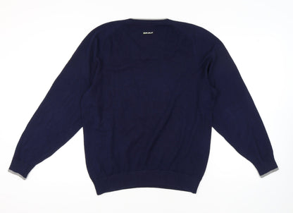 Stuburt Men's Blue V-Neck Pullover Jumper - Size L