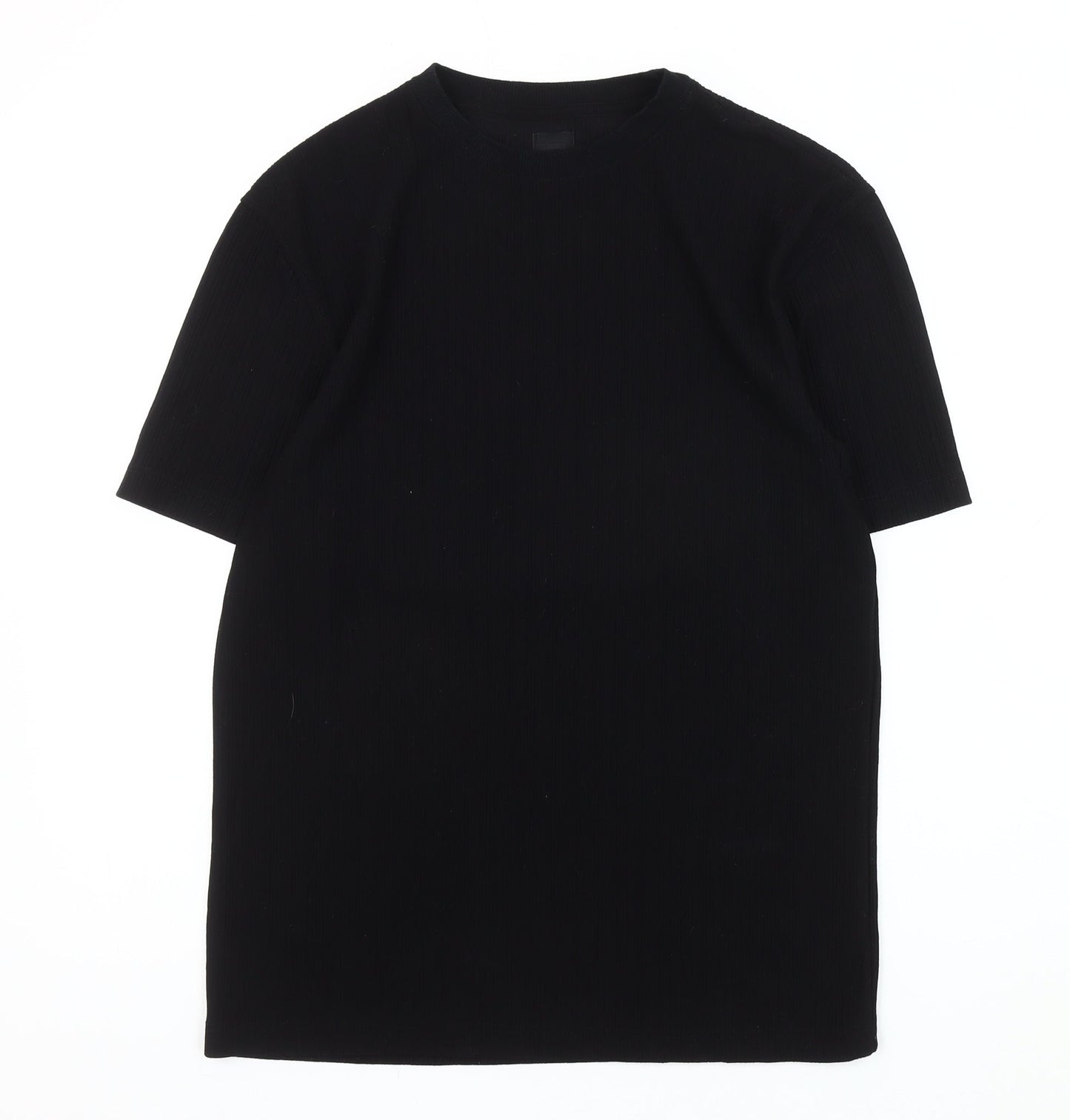 River Island Men's Black Crew Neck T-Shirt, Size S