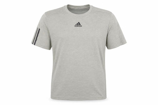 Front view of Adidas Men's Grey T-Shirt, Medium, Gym Wear