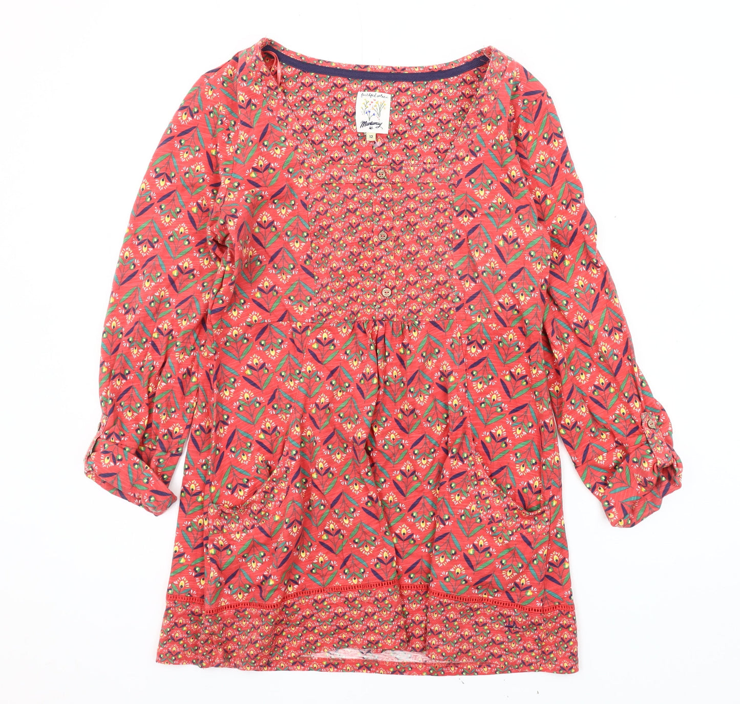 Mantaray Women's Red Geometric Blouse Size 12