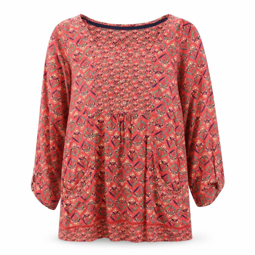 Mantaray Women's Red Geometric Blouse Size 12