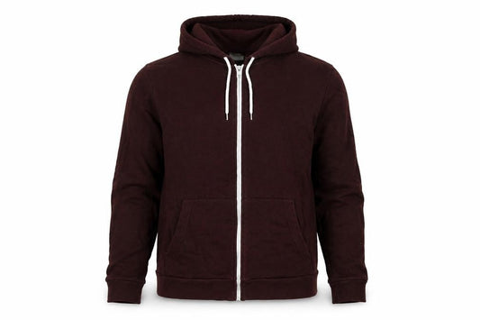 Front view of ASOS Men's Red Full Zip Hoodie Small Size