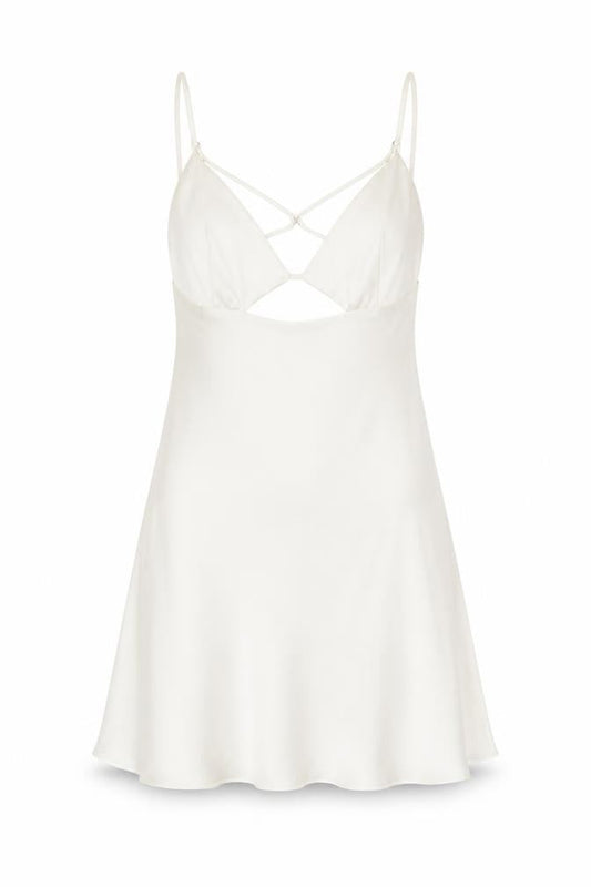 Zara Women Ivory Slip Dress Size 10, Strappy Backless