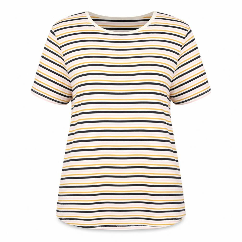 Warehouse Women's Multicoloured Striped T-Shirt Size 16
