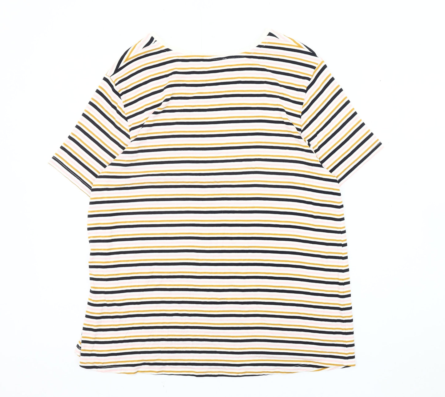 Warehouse Women's Multicoloured Striped T-Shirt Size 16