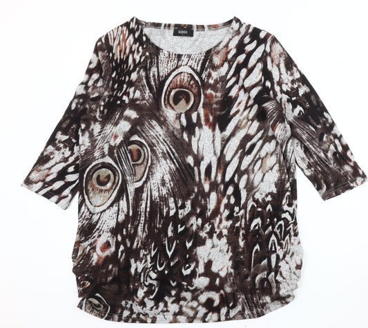 Klass Women's Brown Animal Print Tunic Jumper L