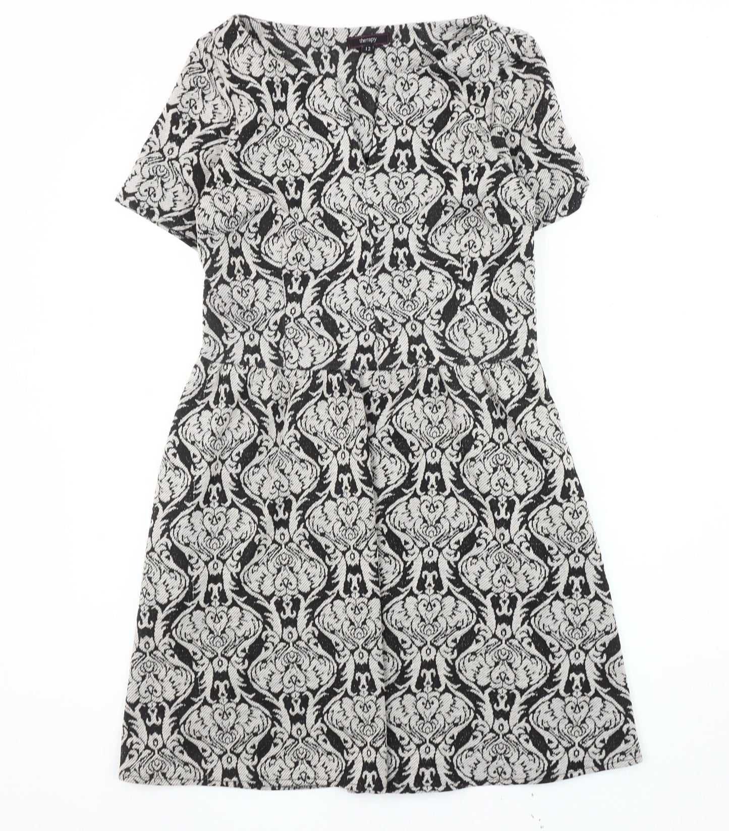 Therapy Women's Black White Dress Size 12 Geometric