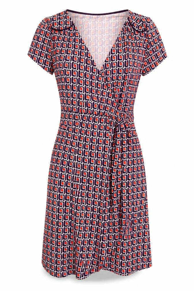 Boden Women's Geometric Dress, Multicoloured, Size 12