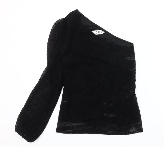ICHI Women's Black One-Shoulder Blouse XS