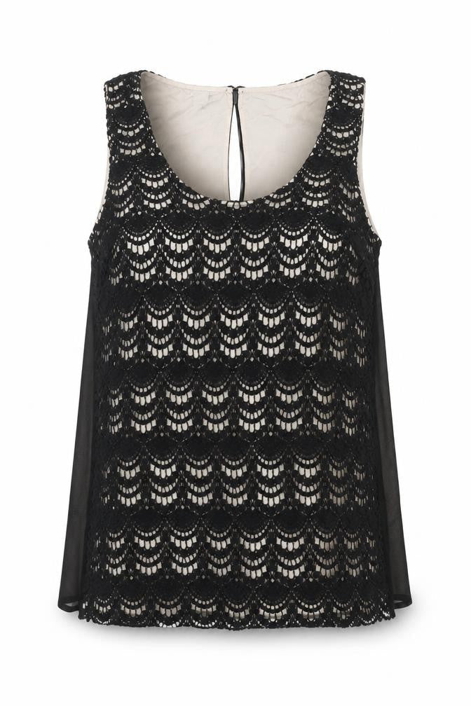 Monsoon Women’s Black Lace Sleeveless Blouse Size 10