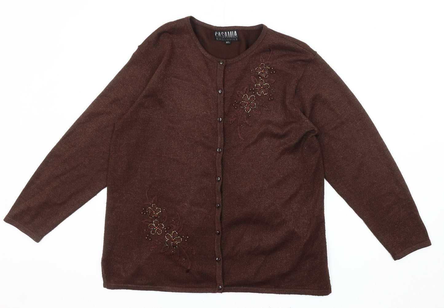 Casamia Exclusive Women's Brown M Cardigan, Embroidered