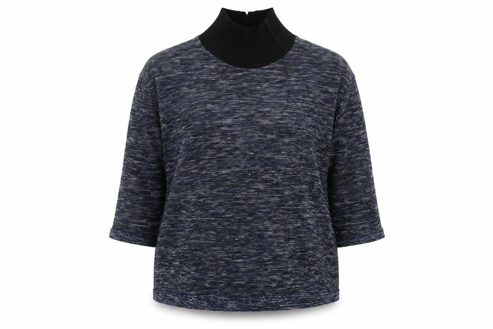 ZARA Women's Blue High Neck Knit Jumper, Size S