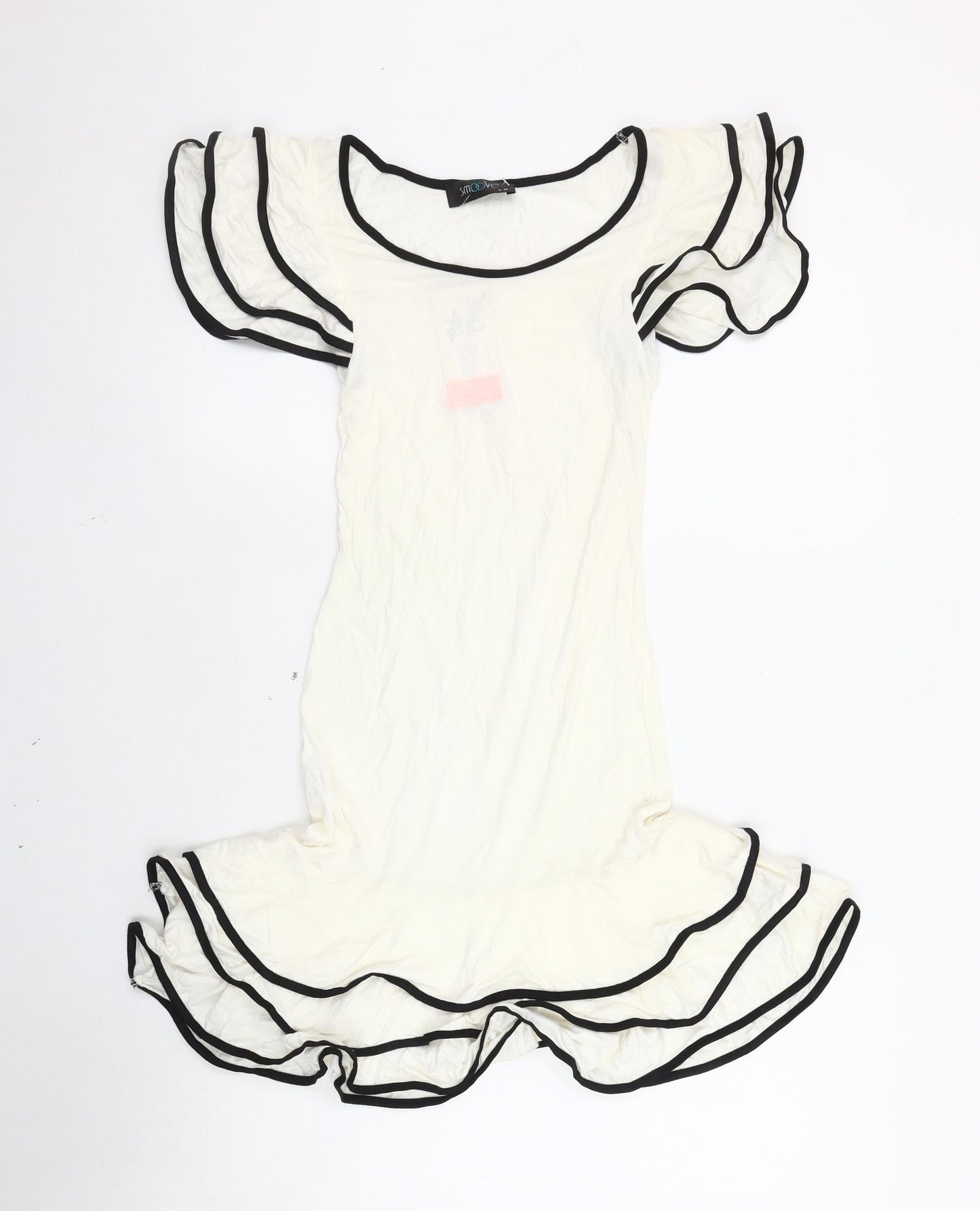 Smoovet Women's White Dress S/M with Ruffle Sleeves