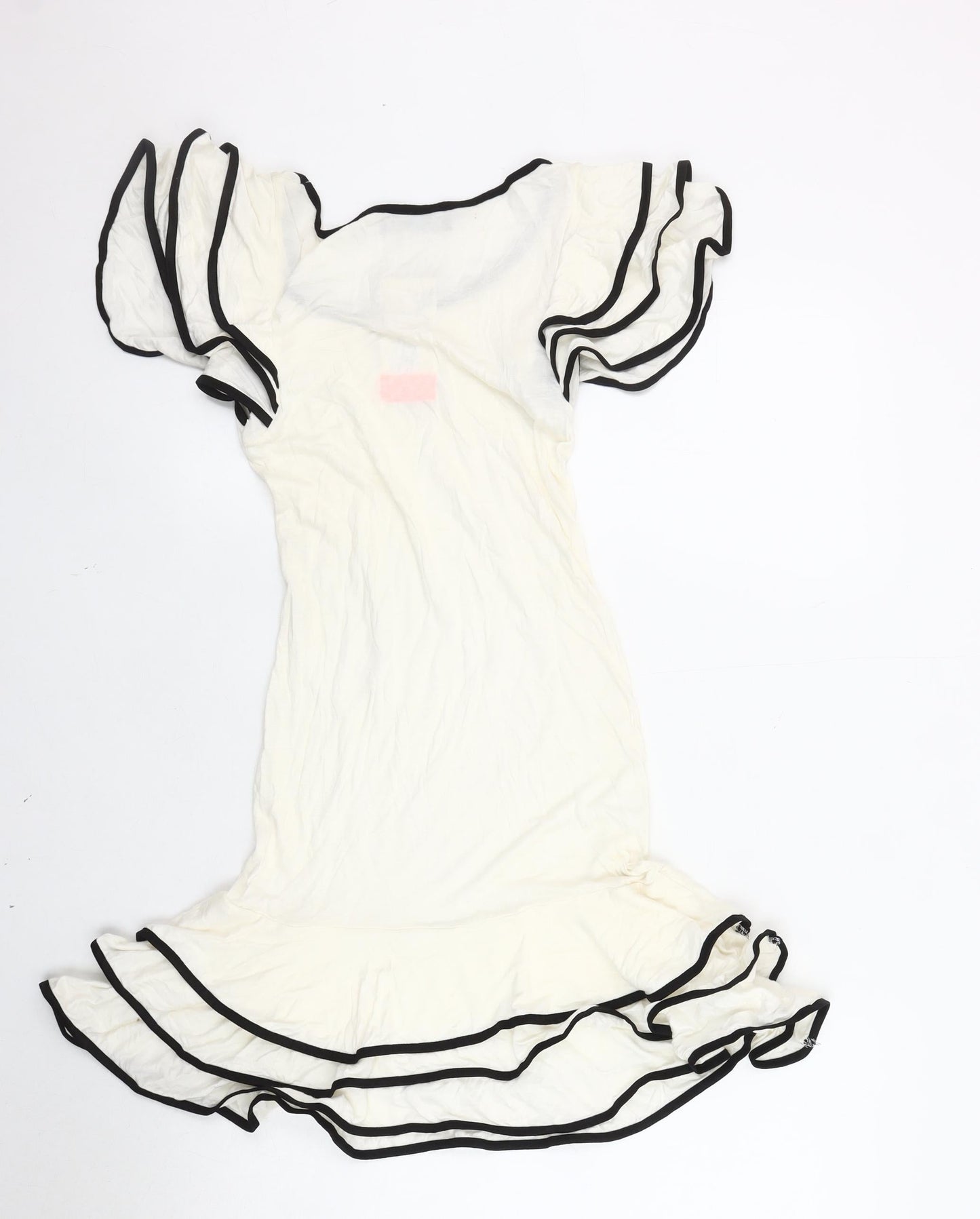 Smoovet Women's White Dress S/M with Ruffle Sleeves