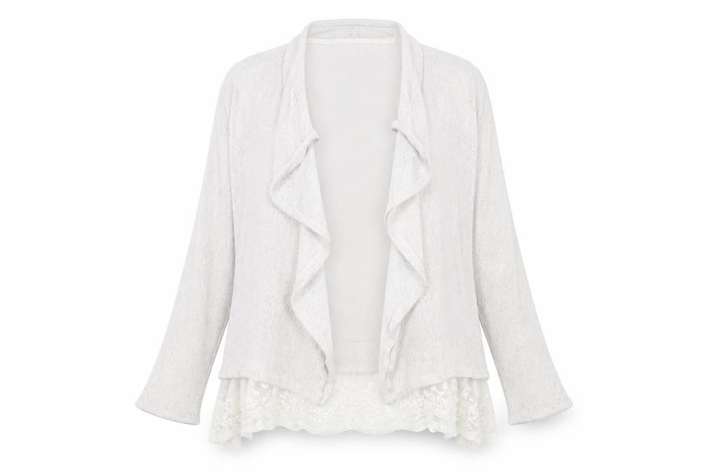 RJR John Rocha Women's White Open Front Cardigan Size 14