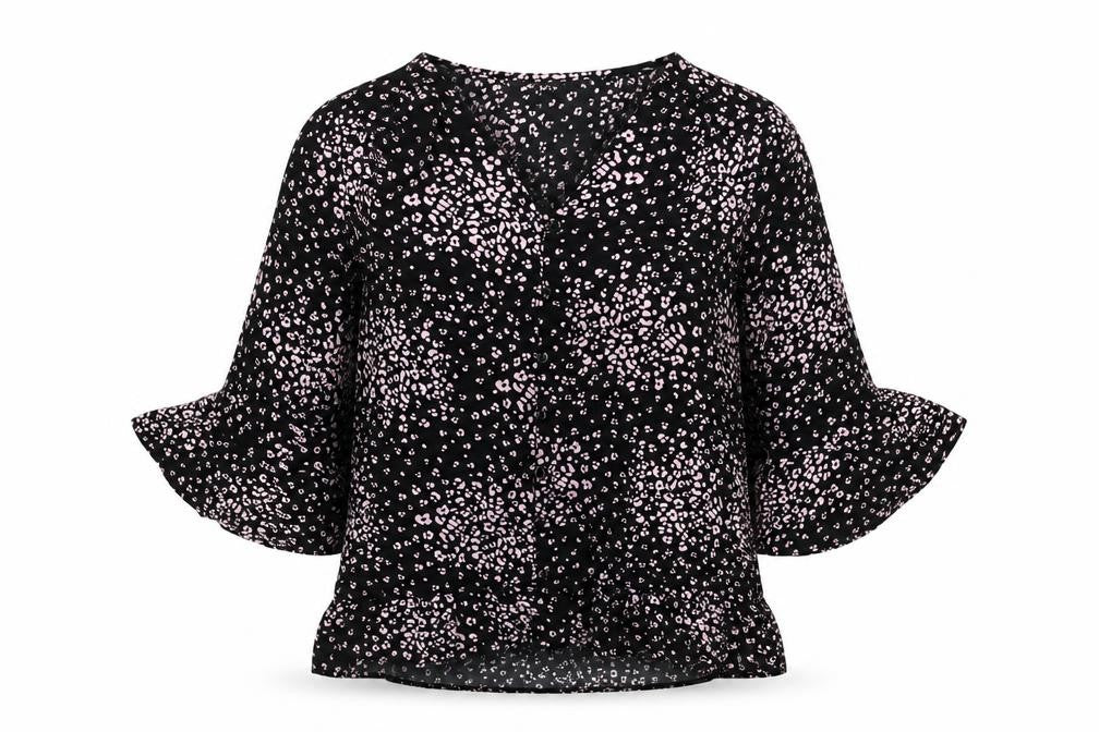 Blue Vanilla Women's Black V-Neck Top Size 8