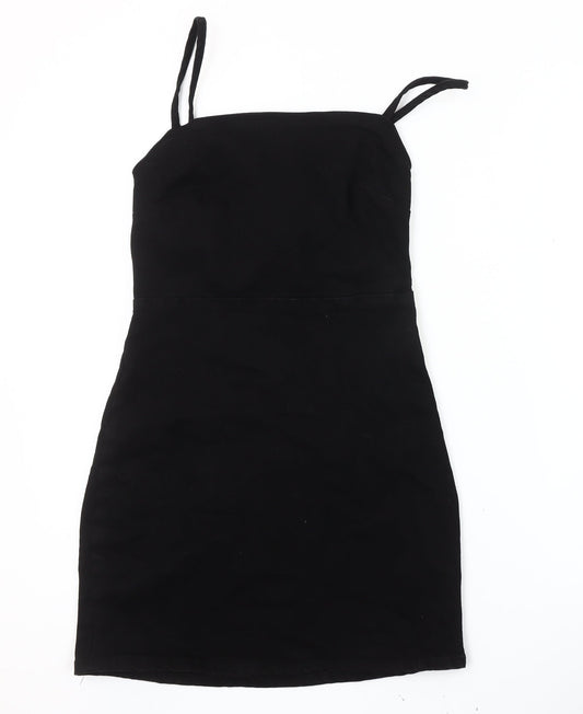 Zara Women's Black XS Strappy Cotton Dress