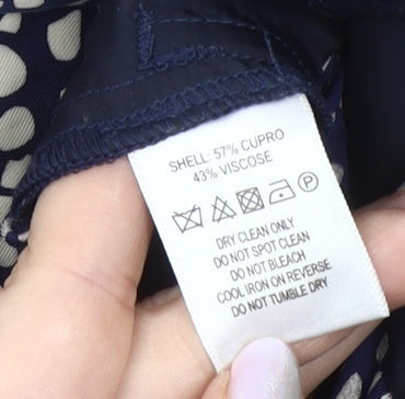 Pure Collection Women's Blue Geometric Trousers Size 10
