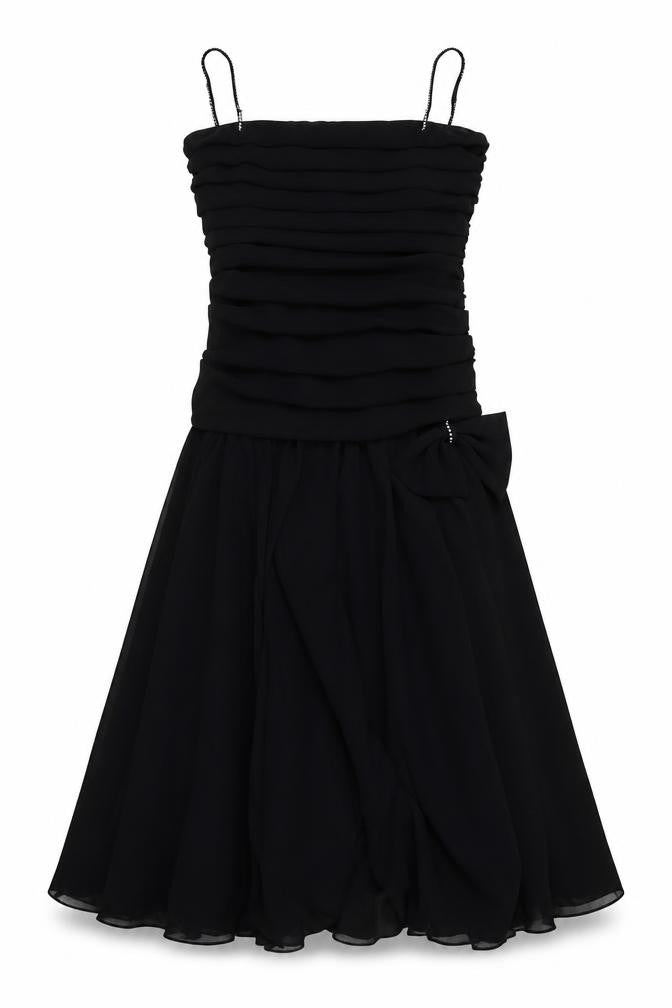 Parigi Women's Black Strapless Ruched Dress - Size 8