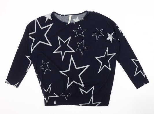 Stella Women's Navy Star Pullover Jumper Size 12
