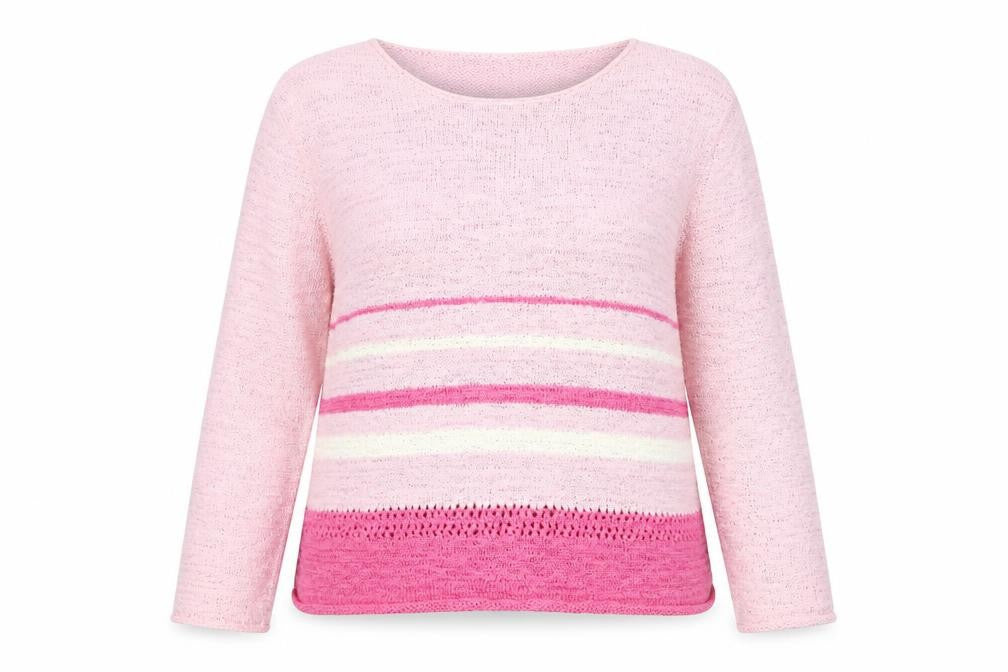 Casamia Women's Pink Striped Pullover Jumper M