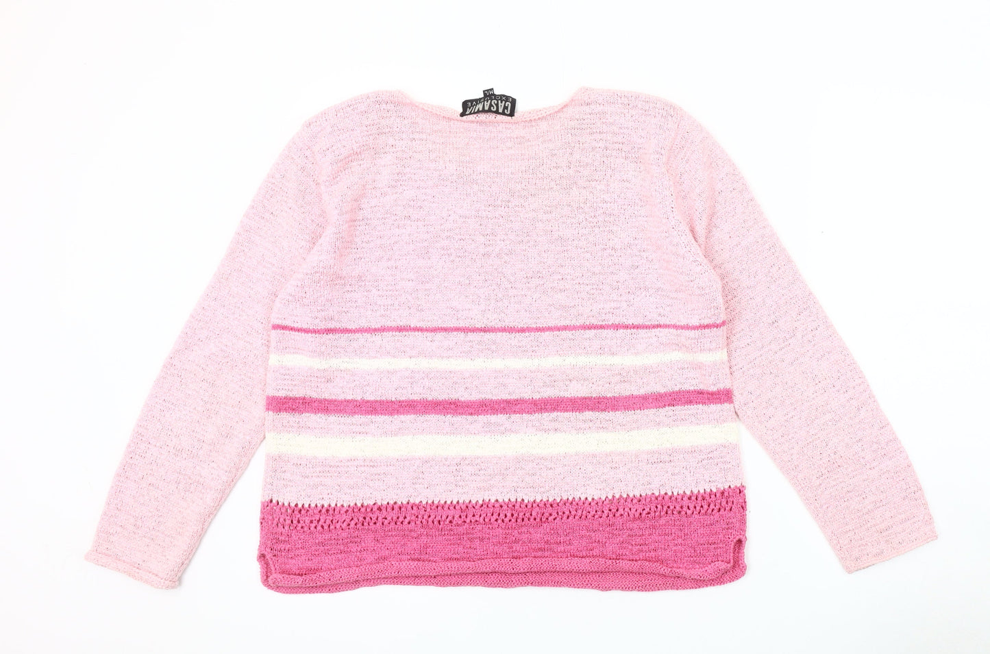 Casamia Women's Pink Striped Pullover Jumper M