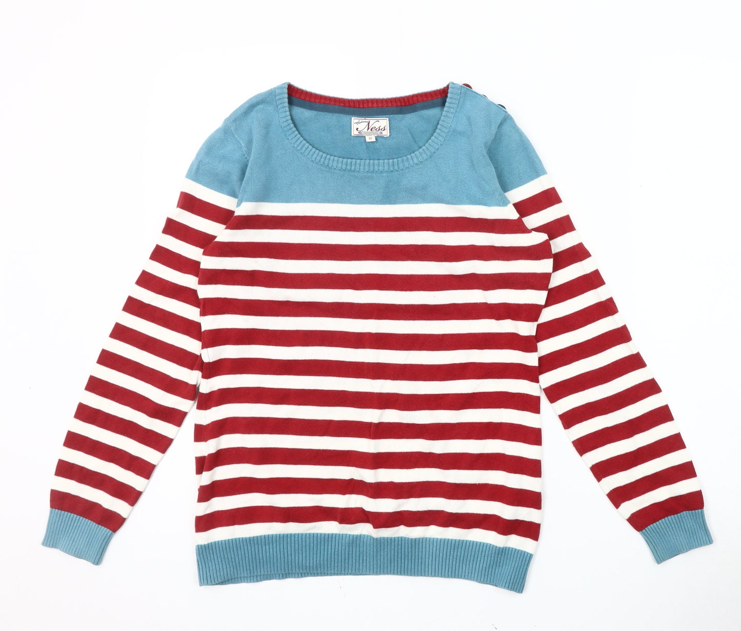 Ness Women's Multicoloured Striped Pullover Jumper, S