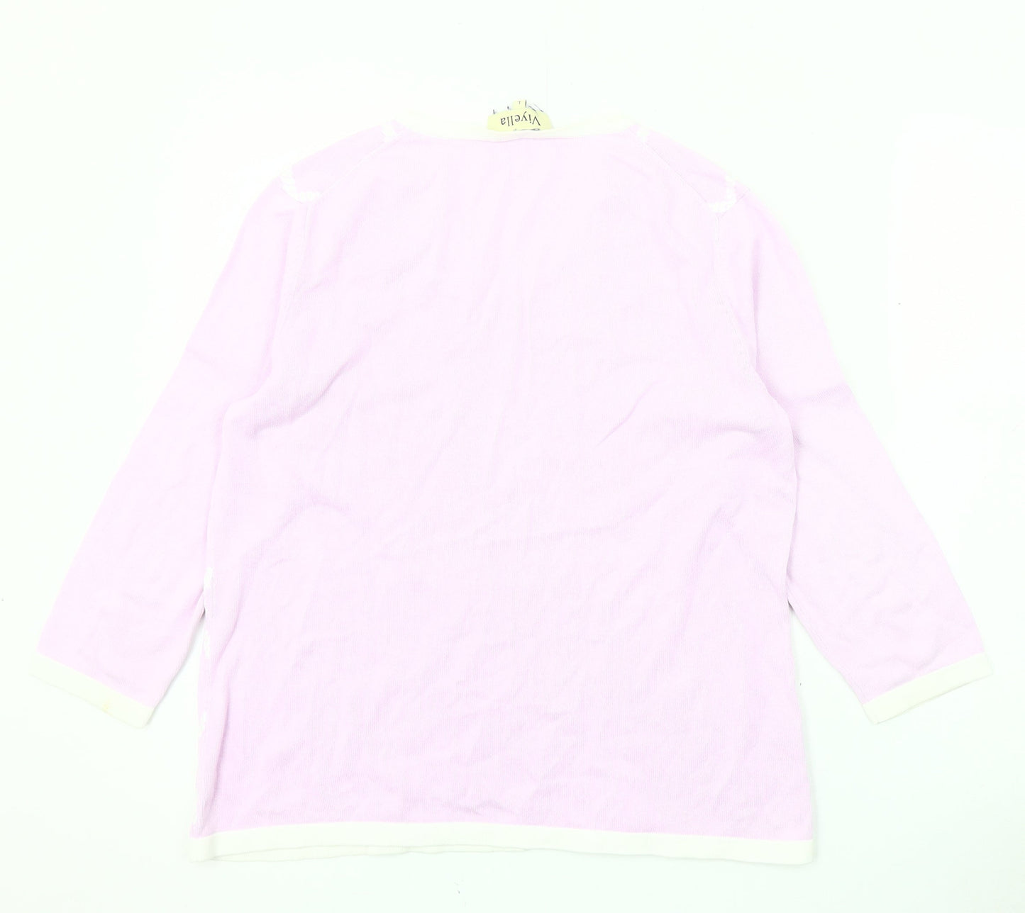 Viyella Women's Pink V-Neck Pullover Jumper L