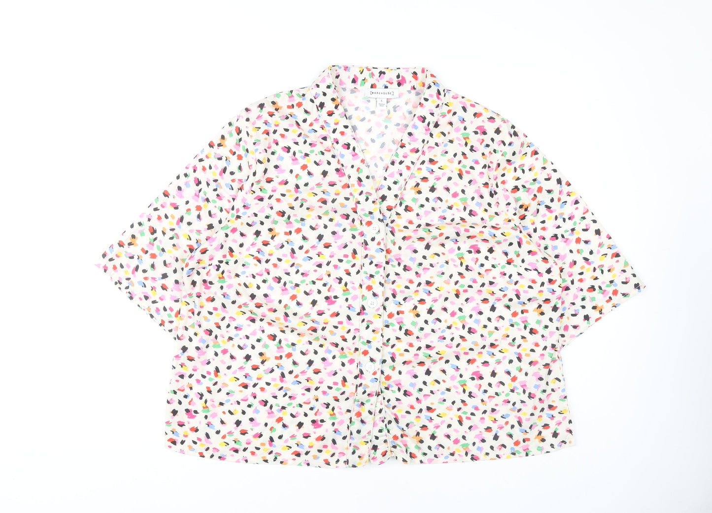 Warehouse Women's Multicoloured Abstract Blouse L