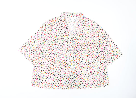 Warehouse Women's Multicoloured Abstract Blouse L
