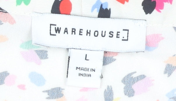 Warehouse Women's Multicoloured Abstract Blouse L