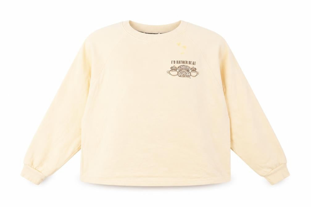 FRIENDS Beige Graphic Pullover Sweatshirt M