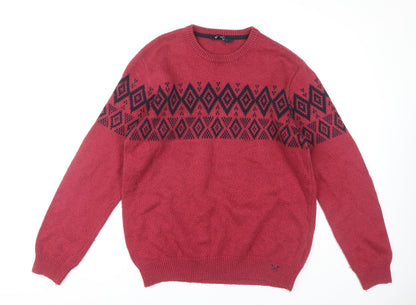 Additional front view of Crew Clothing Red jumper L Geometric