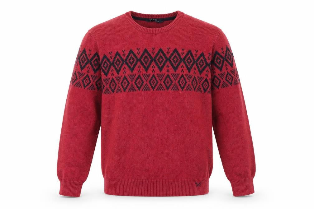 Crew Clothing Men's Red Pullover Jumper L Geometric