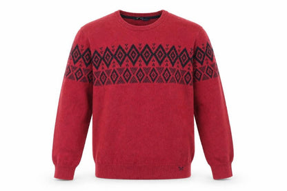 Front view of Crew Clothing Red jumper L Geometric