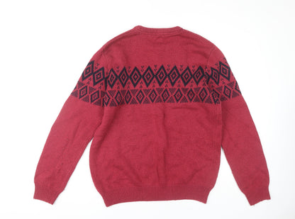 Back view of Crew Clothing Red jumper L Geometric