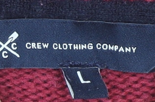 Close-up detail of Crew Clothing Red jumper L Geometric