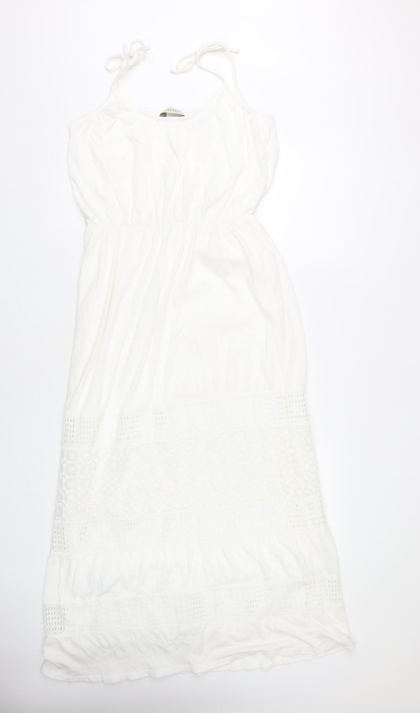 Oasis Women's White Long Slip Dress S Bohemian