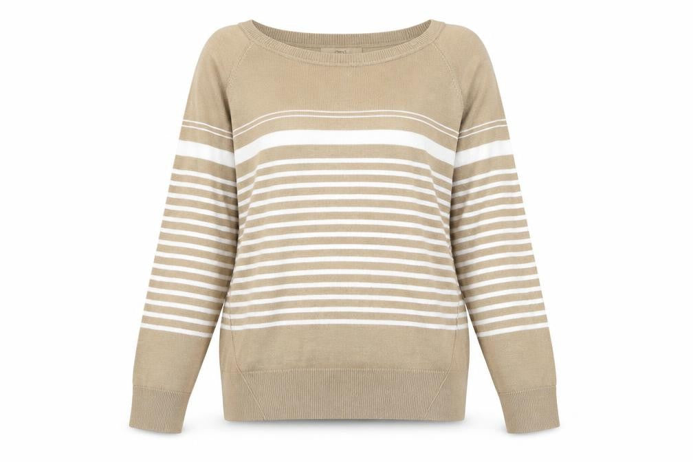 Next Women's Beige Striped Pullover Jumper Size 10