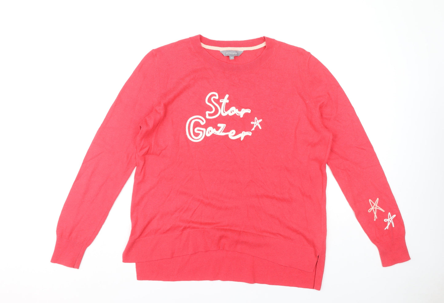 Debenhams Women’s Red Embroidered Pullover Jumper Size 12